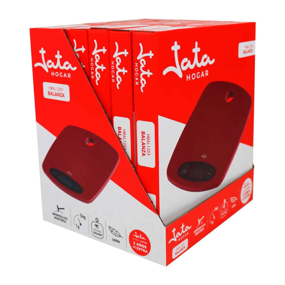 Báscula de cocina JATA HBAL1203 hasta 5 kg. Alta precisión. Función de tara. Visor LCD
