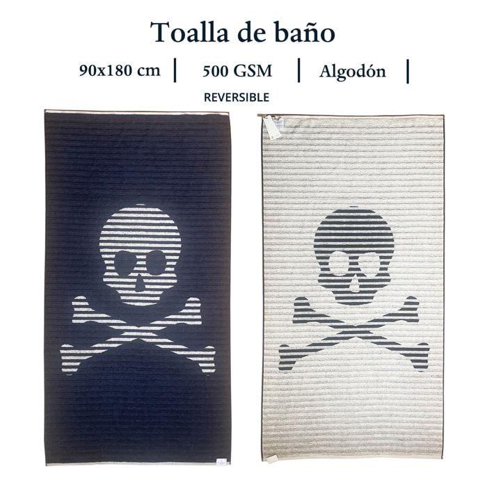 Toalla 90x180cm azul marino con logo scalpers home