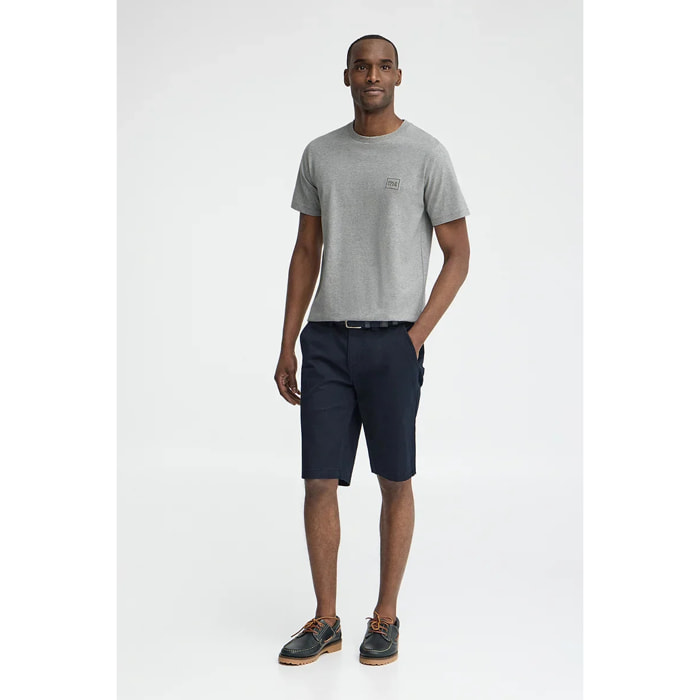 Maglietta grigio vigorè dal fit dritto con toppa Polo Club