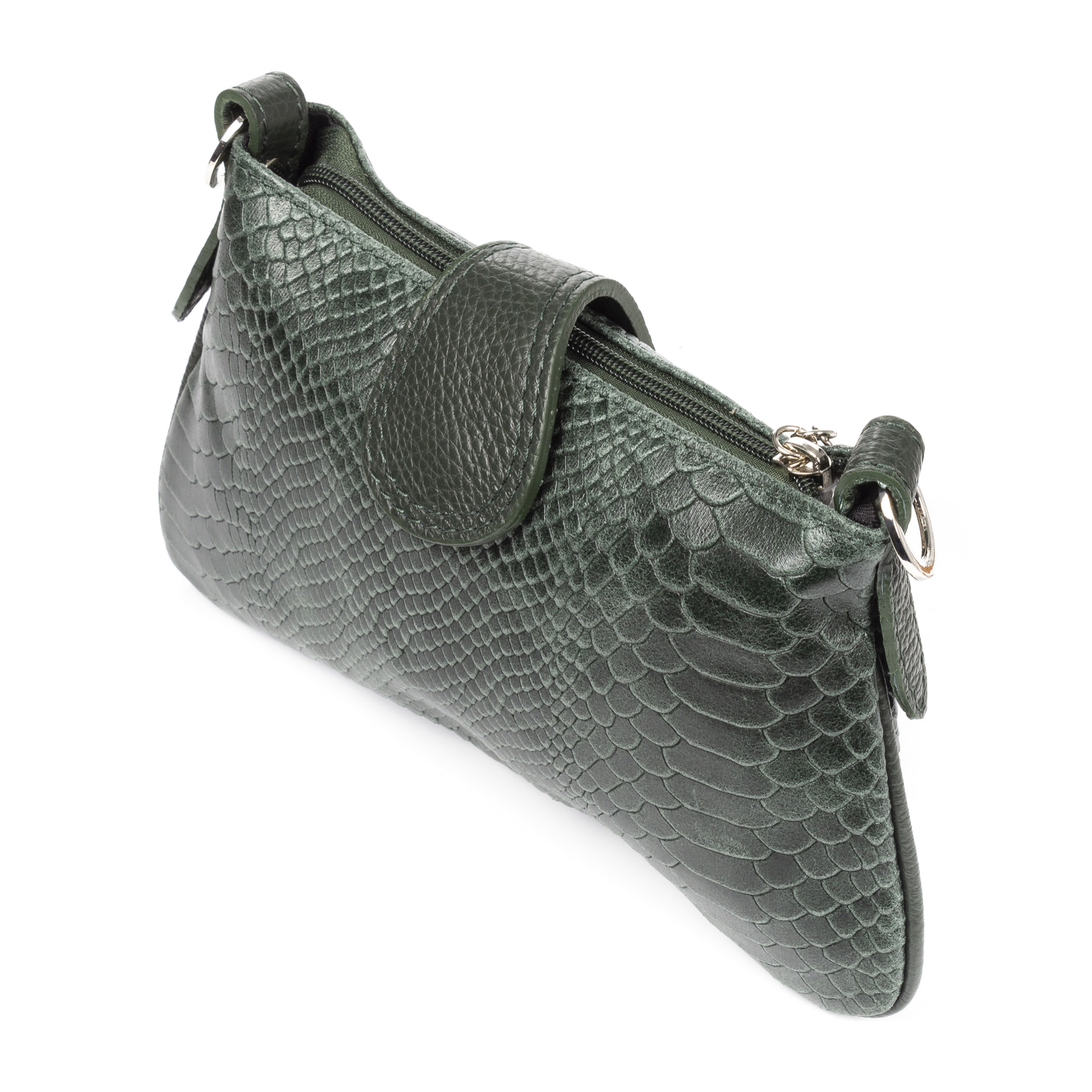 Allerona Bolso de mano Mujer.Piel auténtica Gamuza Grabado Serpiente