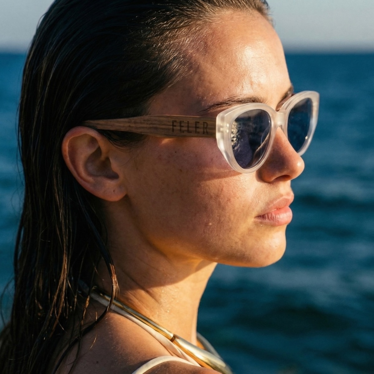 Gafas de Sol Feler 1616-4 Polarizadas de Madera Unisex 55 mm