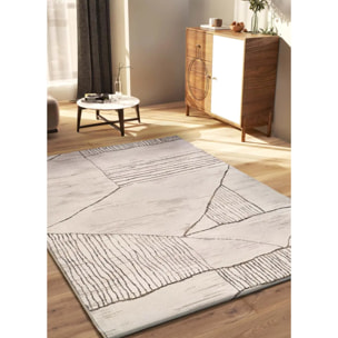 CERES Alfombra étnica de pelo corto crema, varias medidas disponibles.