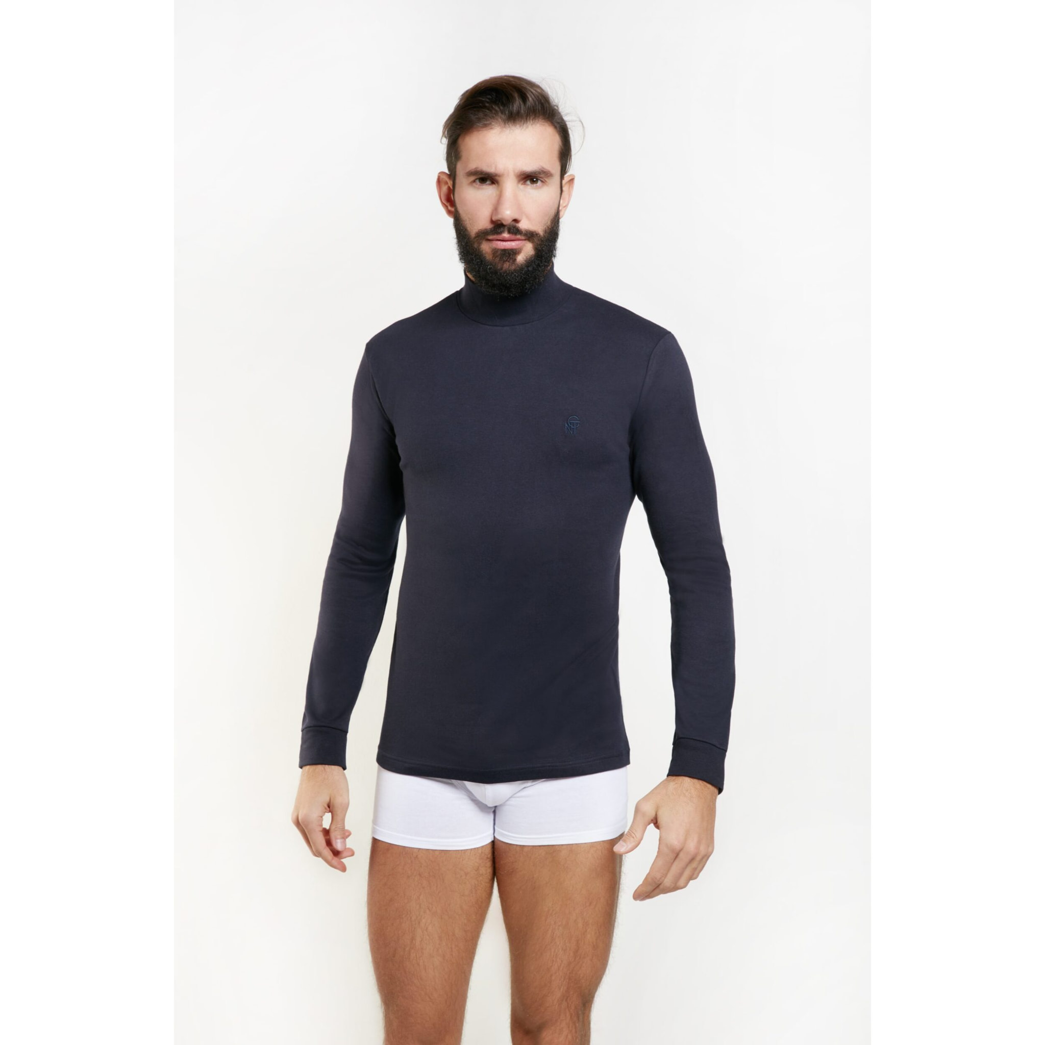 3 Maglie Lupetto Uomo Caldo Cotone Nottingham, Art. NOTLPUDI Blu