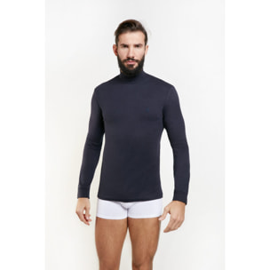 3 Maglie Lupetto Uomo Caldo Cotone Nottingham, Art. NOTLPUDI Blu