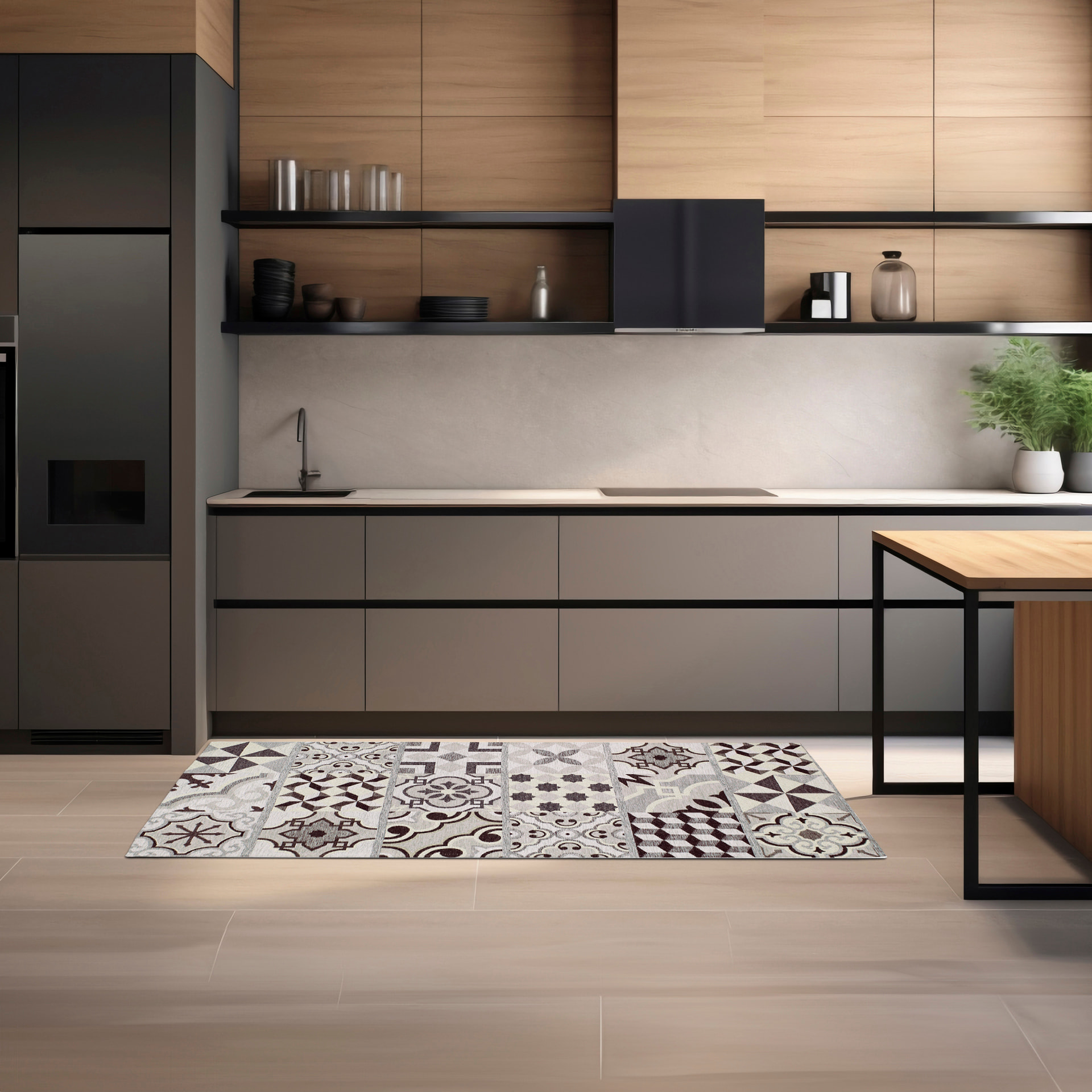 TAPPETO DA CUCINA CEMENTINE GRIGIO PERLA