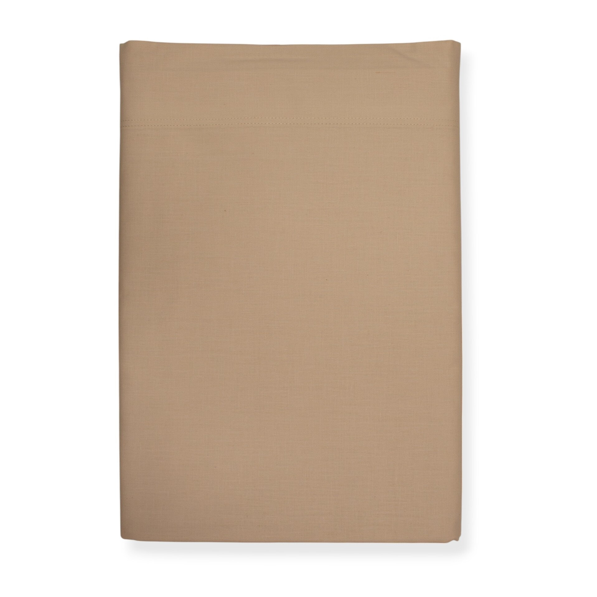 COMPLETO LENZUOLA UNA PIAZZA E MEZZA COL.BEIGE IN COTONE 60 FILI TINTA UNITA H.30