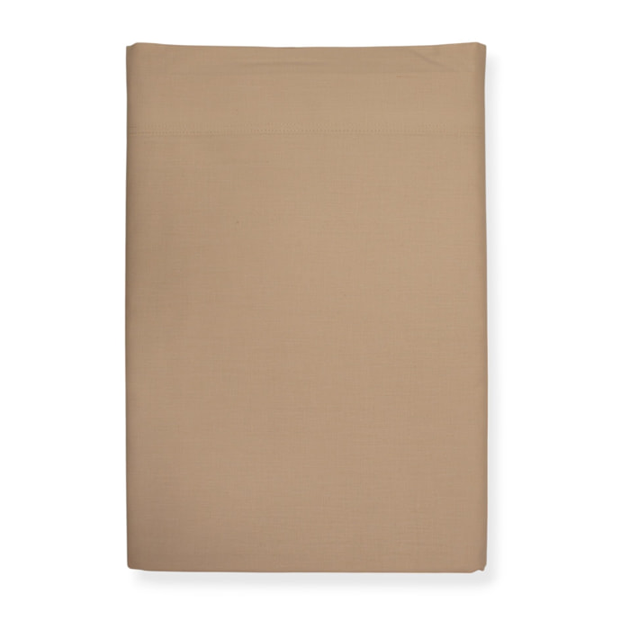 COMPLETO LENZUOLA UNA PIAZZA E MEZZA COL.BEIGE IN COTONE 60 FILI TINTA UNITA H.30