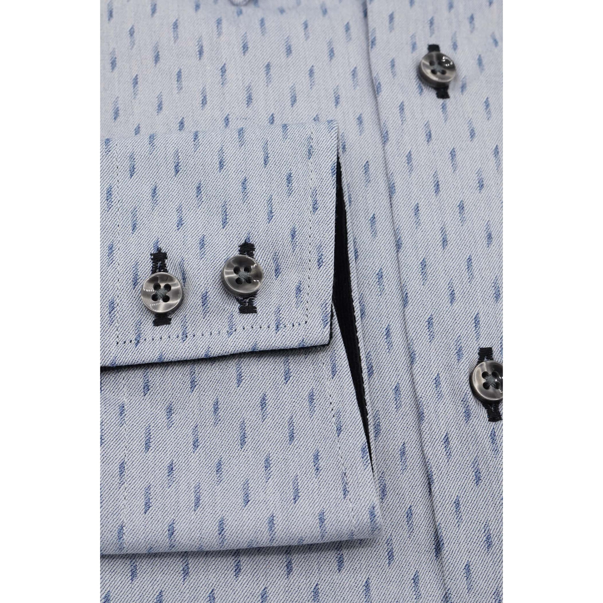 Camicia Uomo 2bottoni Button Down Doppio Collo Slim Jacquard Fantasia Grigio/Grigio Scuro