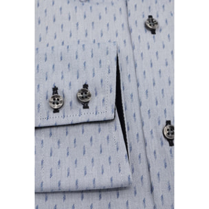 Camicia Uomo 2bottoni Button Down Doppio Collo Slim Jacquard Fantasia Grigio/Grigio Scuro