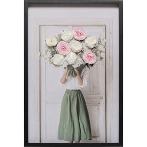 Tableau femme bouquet 3D printemps 64x94cm Kare Design