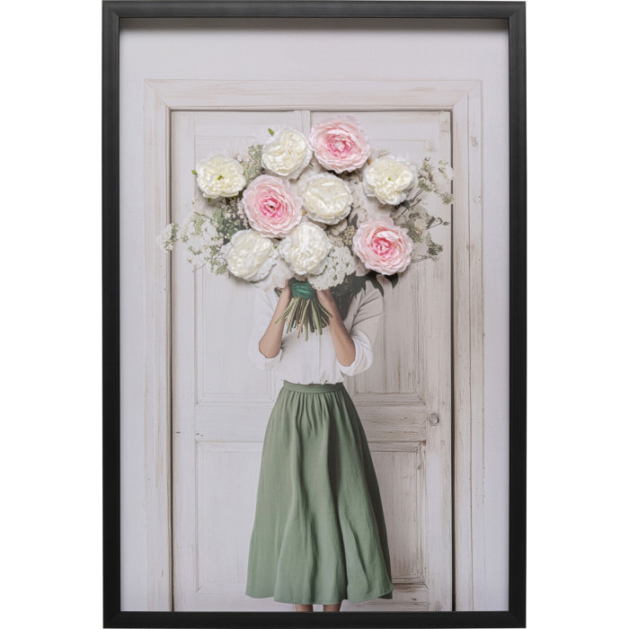 Tableau femme bouquet 3D printemps 64x94cm Kare Design