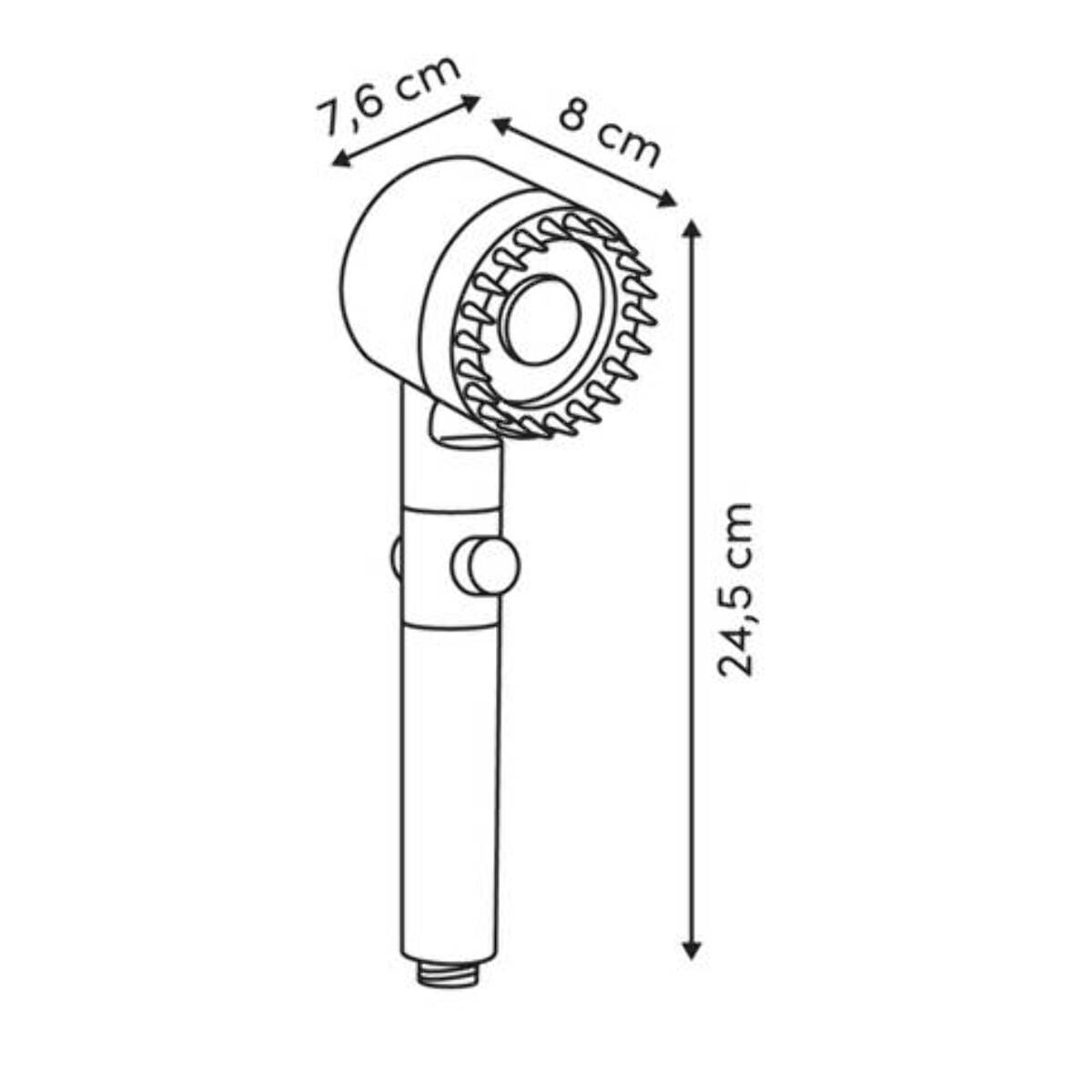 Pommeau de douche L.24,5cm gris