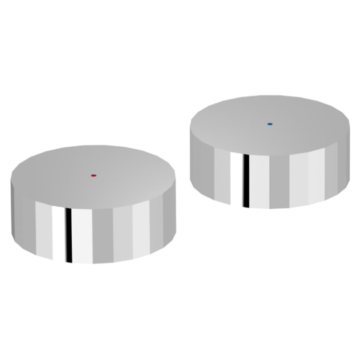 Deux poignées pour mélangeur lavabo Grands Boulevards chromées