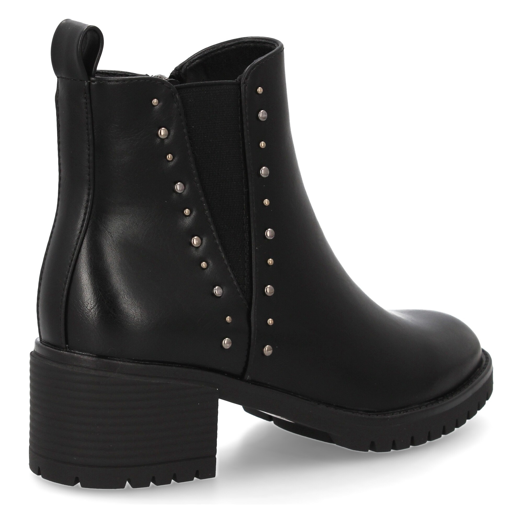 Botín chelsea con tachuelas y elástico