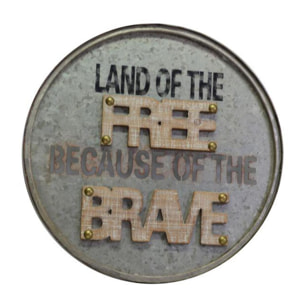 Quadro in metallo con scritte tondo cmø41x3