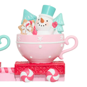 TRAIN RESINE ROSE 37,5CM