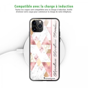 Coque iPhone 11 Pro Coque Soft Touch Glossy Marbre Rose Merveilleuse Design La Coque Francaise