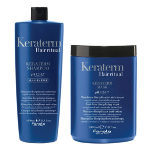 FANOLA Kit Keraterm Shampoo Anticrespo 1000ml + Maschera Anticrespo 1000ml