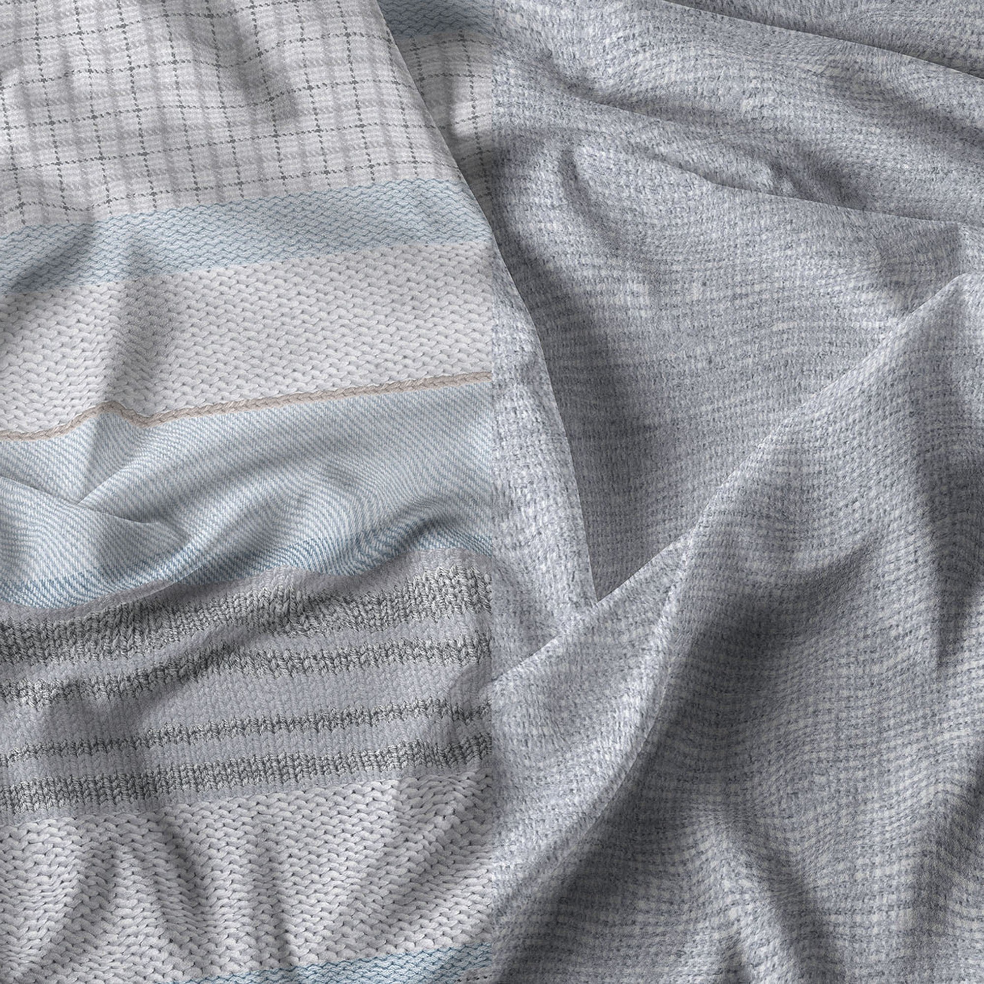 PARURE COPRIPIUMINO ATHENA, 100% Cotone, Made in Italy - BELEN AZZURRO