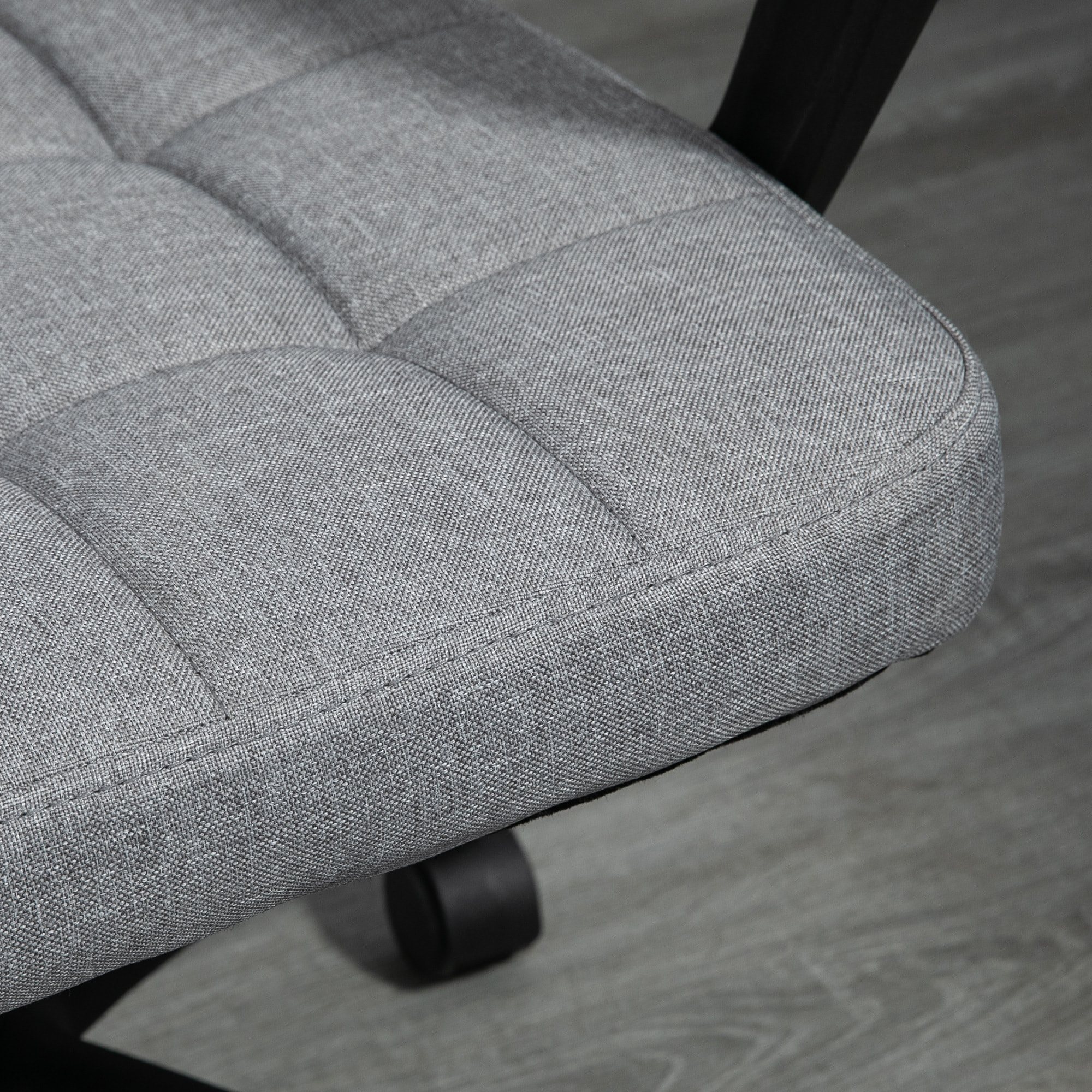 Chaise de bureau design Chesterfield effet capitonné réglable tissu gris