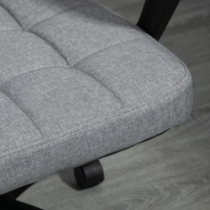 Chaise de bureau design Chesterfield effet capitonné réglable tissu gris