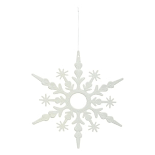 Décoration de sapin flocon pailletée blanc 30cm