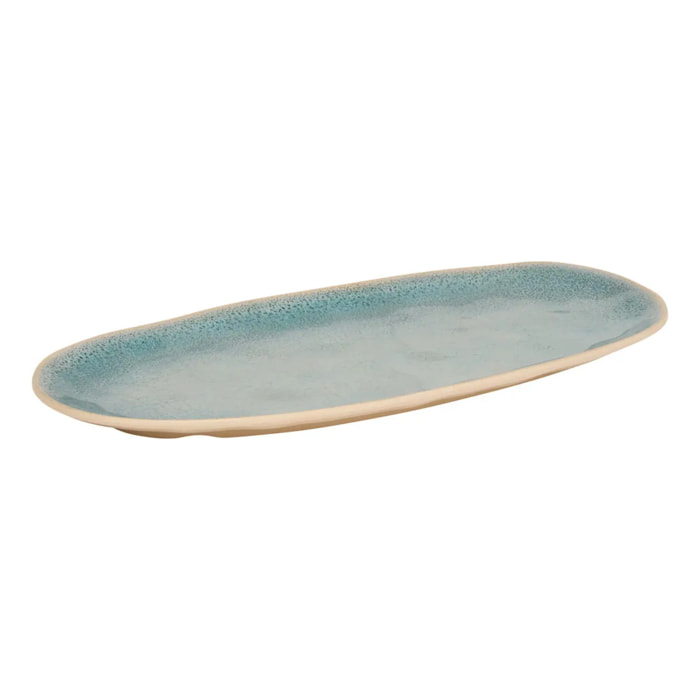 Plat Pia ovale 19x38cm bleu