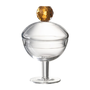 J-Line pot de conservation Diamant Kristal - transparant/lichtoranje - glas - small