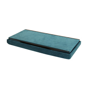 Coffre Banc Pliable Velours A Motif Bleu