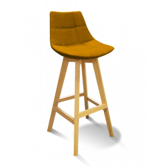 Chaise haute de bar scandinave avec piètement bois - DEB