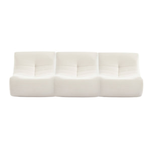 Chauffeuse velours côtelé 3 places crème L 91 x P 105 x H 72 cm - SOKOL