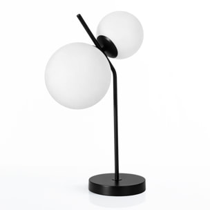 Lampe à poser Tomasucci HENGET, en verre et métal, blanc