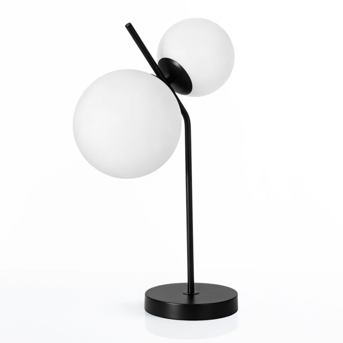 Lampe à poser Tomasucci HENGET, en verre et métal, blanc