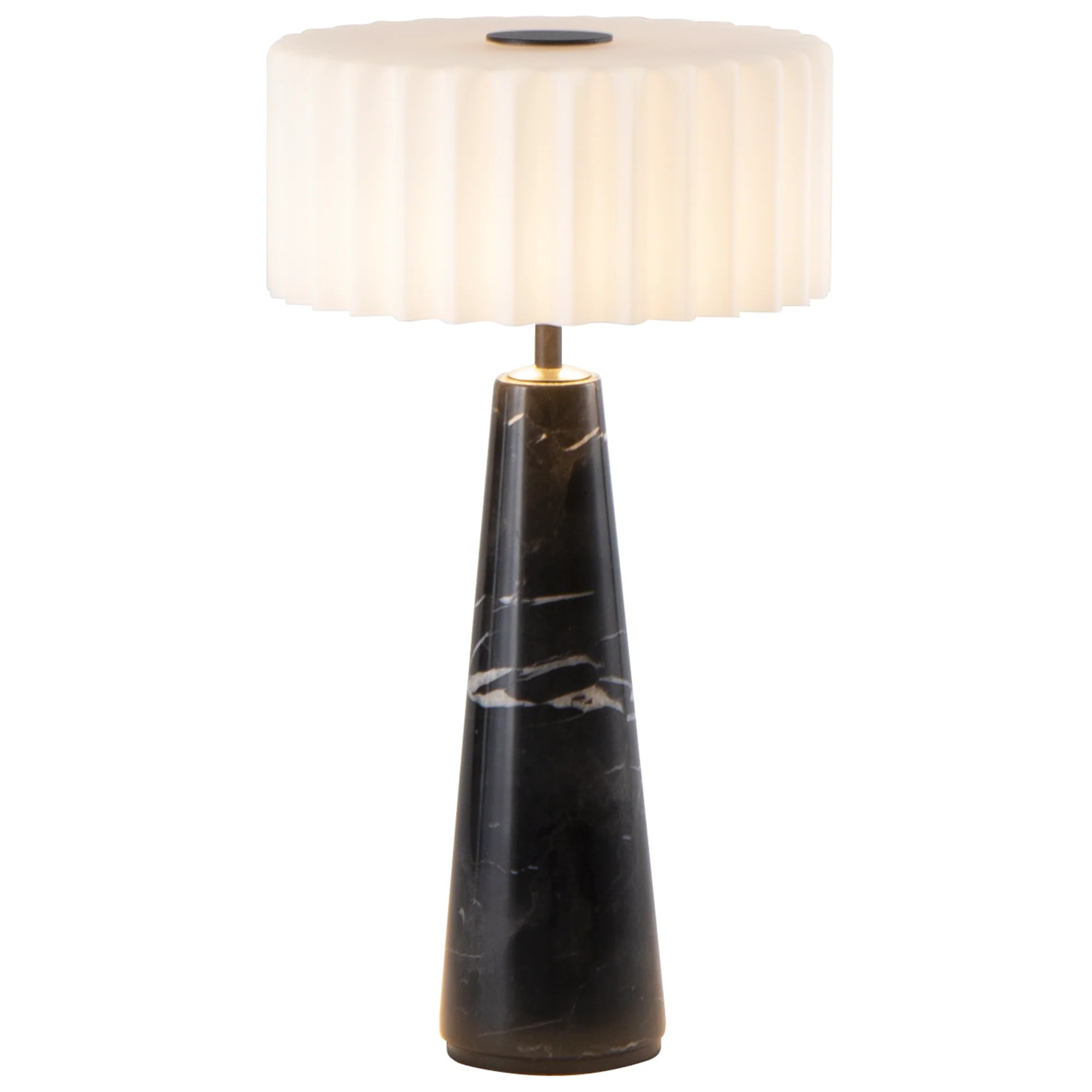 Lampe de table sans fil en marbre BLOK Noir H30cm