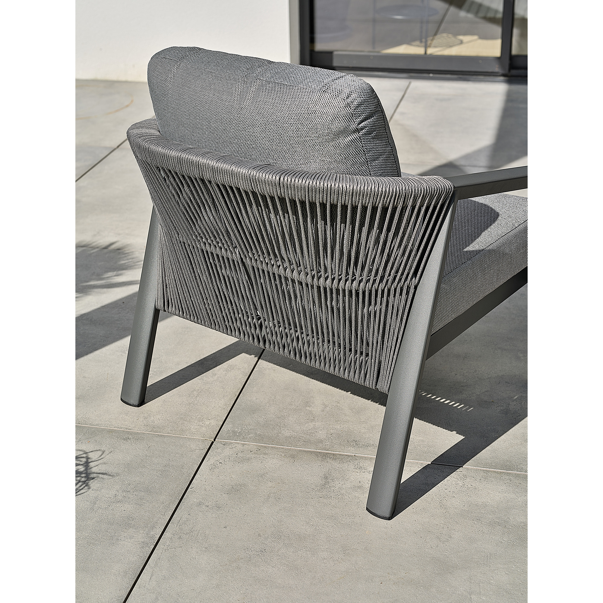 KELIA - Salon bas de jardin 5 places - Gris anthracite
