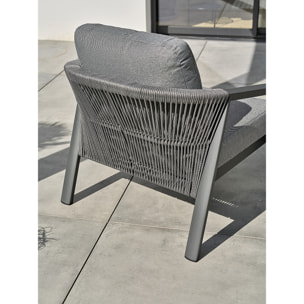 KELIA - Salon bas de jardin 5 places - Gris anthracite