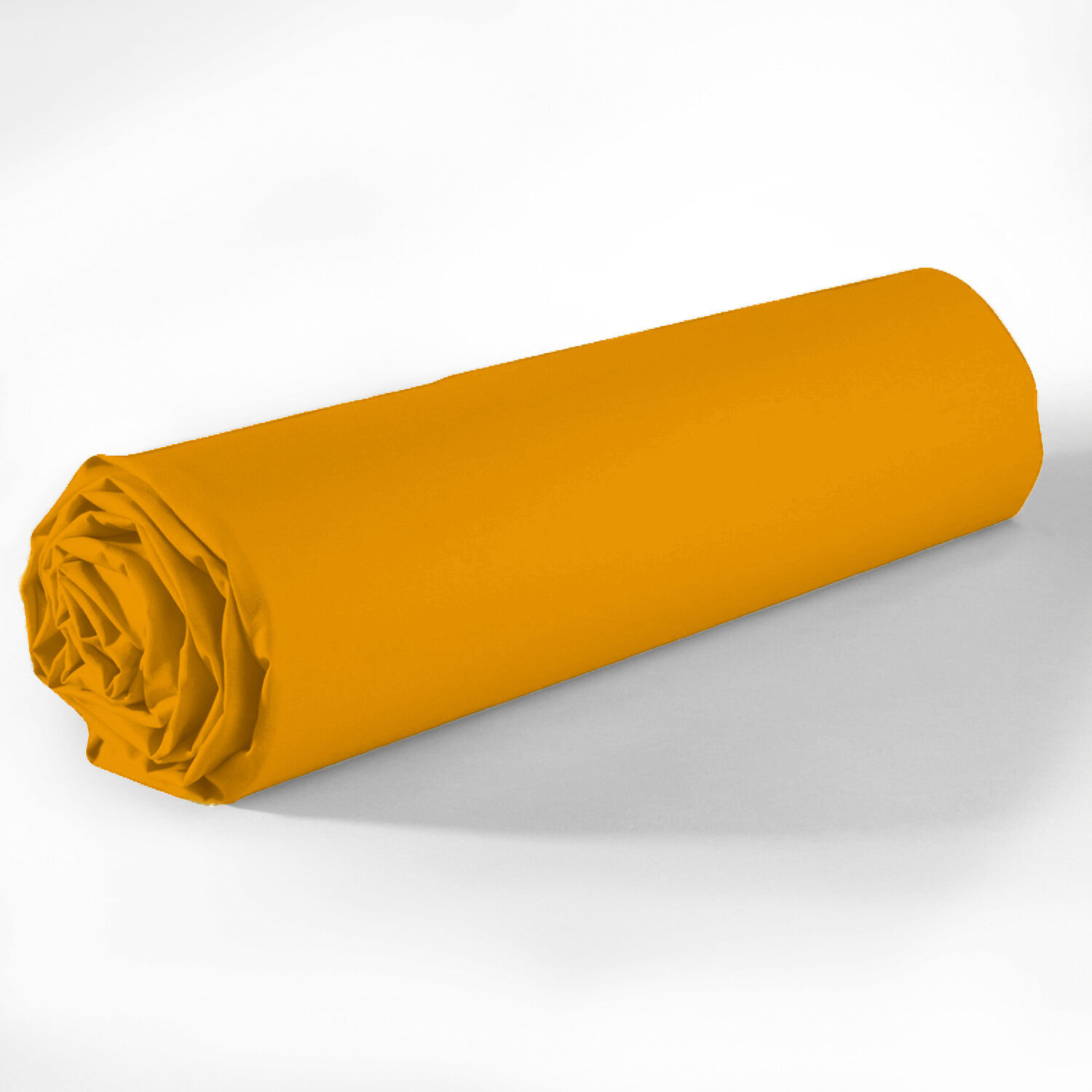 Drap housse uni 100% coton - essentiel - safran