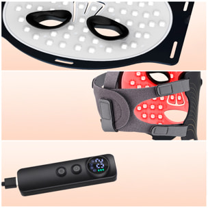 Maschera facciale per trattamento con luce LED con 7 colori e 3 livelli di intensità luminosa.