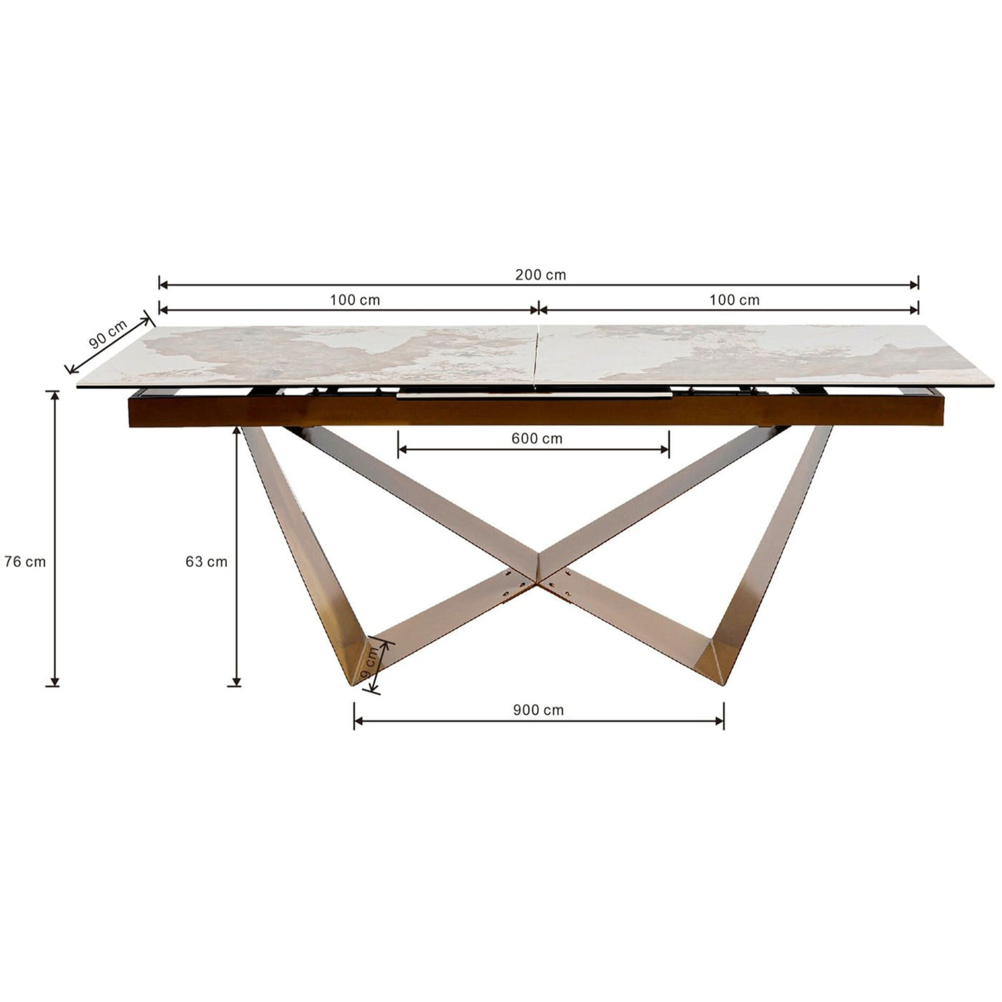 Table à rallonge Connesso 260x90cm blanche Kare Design