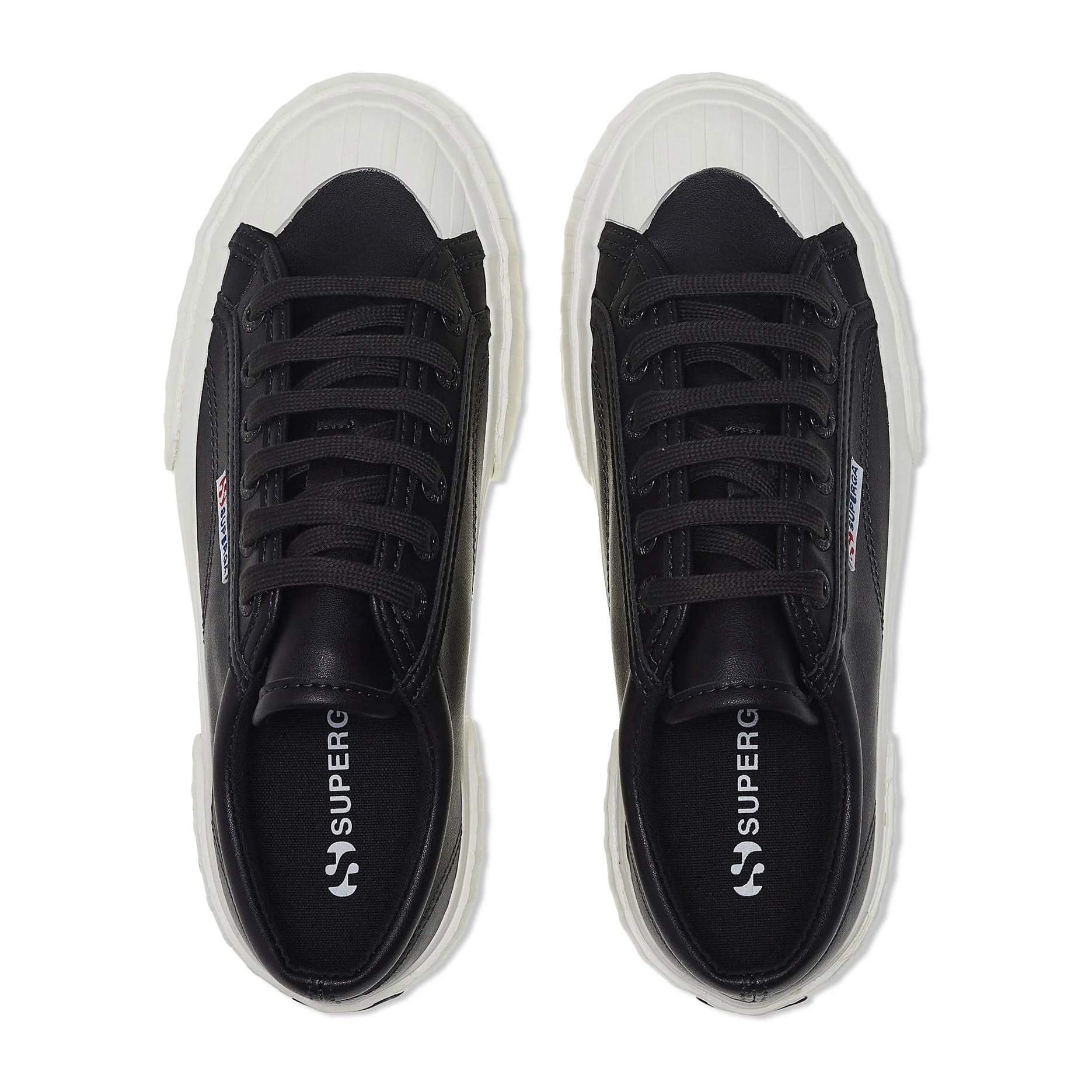 Superga - Sneakers Donna Nero - 2631 STRIPE PLATFORM VEGAN MATERIAL