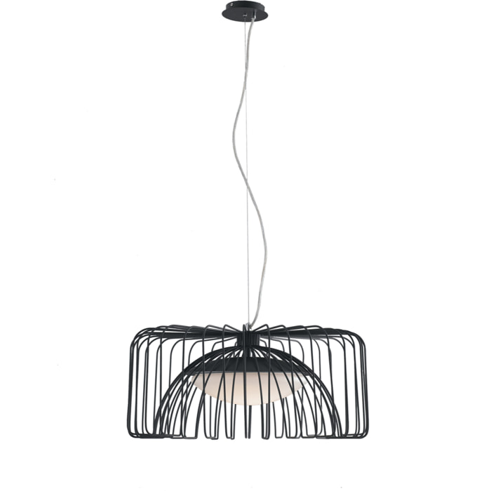 Lampadario a sospensione COUGAR in metallo nero 24W 4000K (luce naturale)