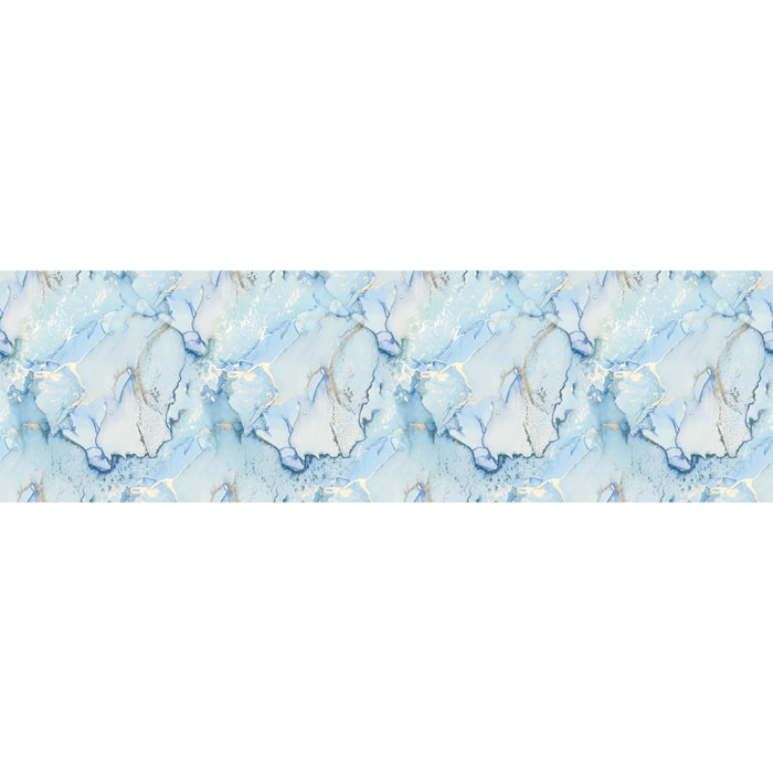 Revêtement sticker sol - EFFET MARBRE BLEU - Rouleau adhésif Protection Anti-dérapant