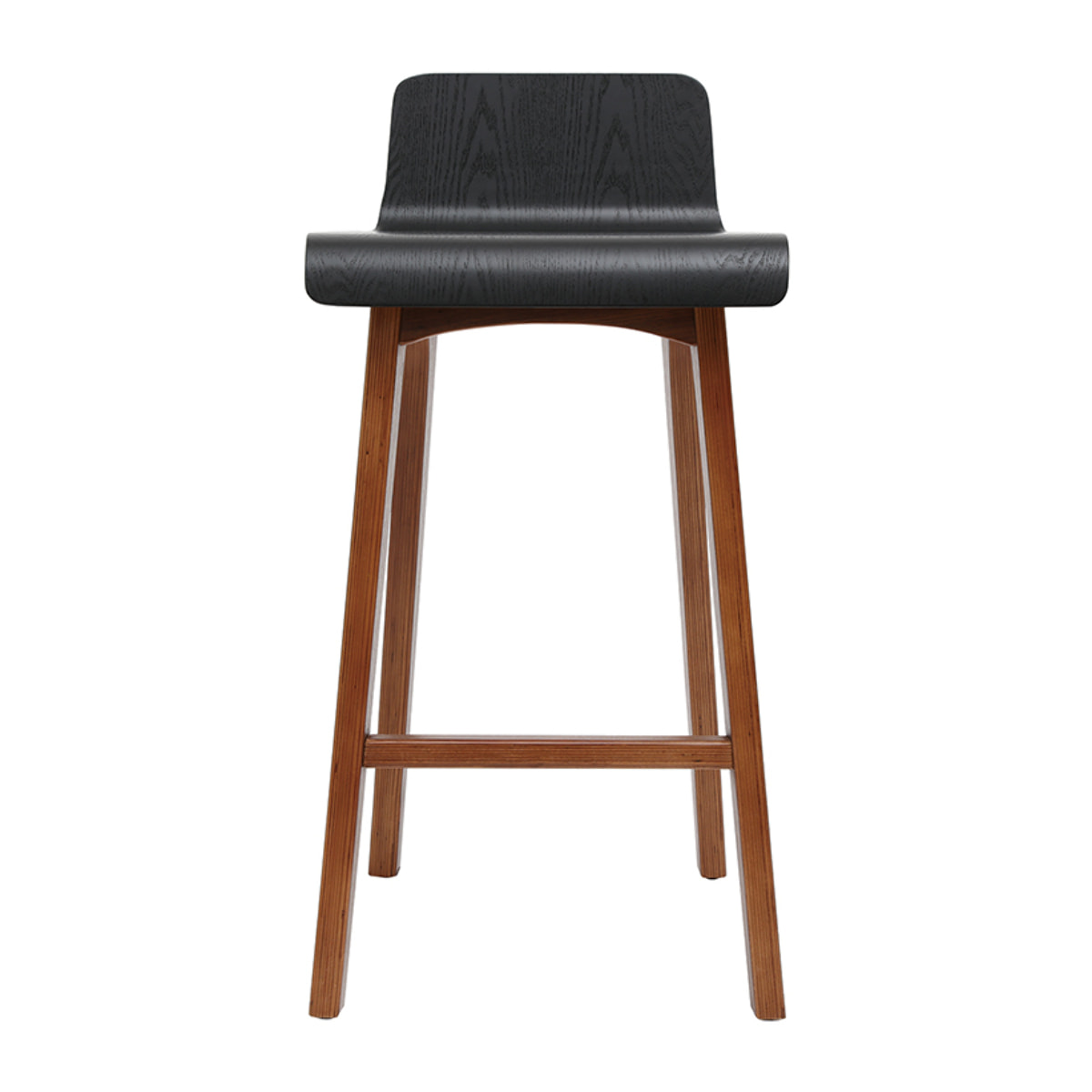 Tabourets de bar scandinaves noyer et noir H65 cm (lot de 2) BALTIK