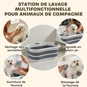 Baignoire chien chat - baignoire pliable 27L - bouchon vidange intégré