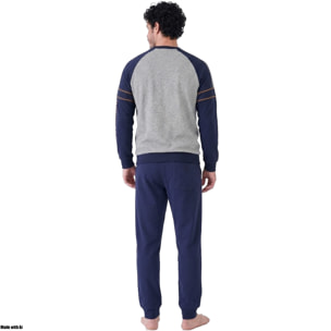 Navigare Pigiama da Uomo in Cotone Interlock Art. 842030 Grigio Melange