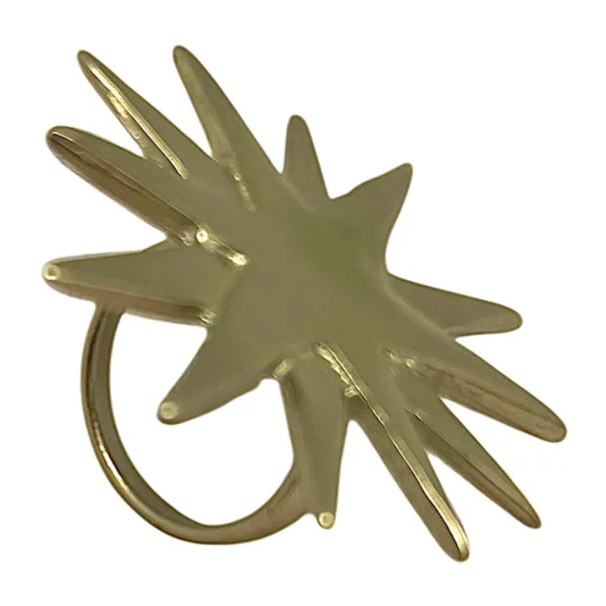 Conjunto Noche clara dorado chapado latón. Pulsera luna latón y anillo chapado dorado. Diseño único Gloria Mago