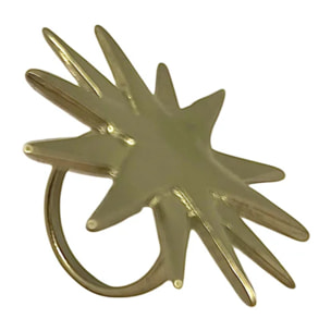 Conjunto Noche clara dorado chapado latón. Pulsera luna latón y anillo chapado dorado. Diseño único Gloria Mago