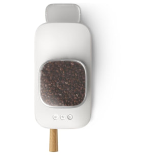 Machine à expresso PHILIPS Baristina BAR302/20 cafetière à grain Blanche + Porte-filtre Bois de Hêtre