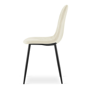 Set di 2 sedie Asti in velluto beige e metallo nero