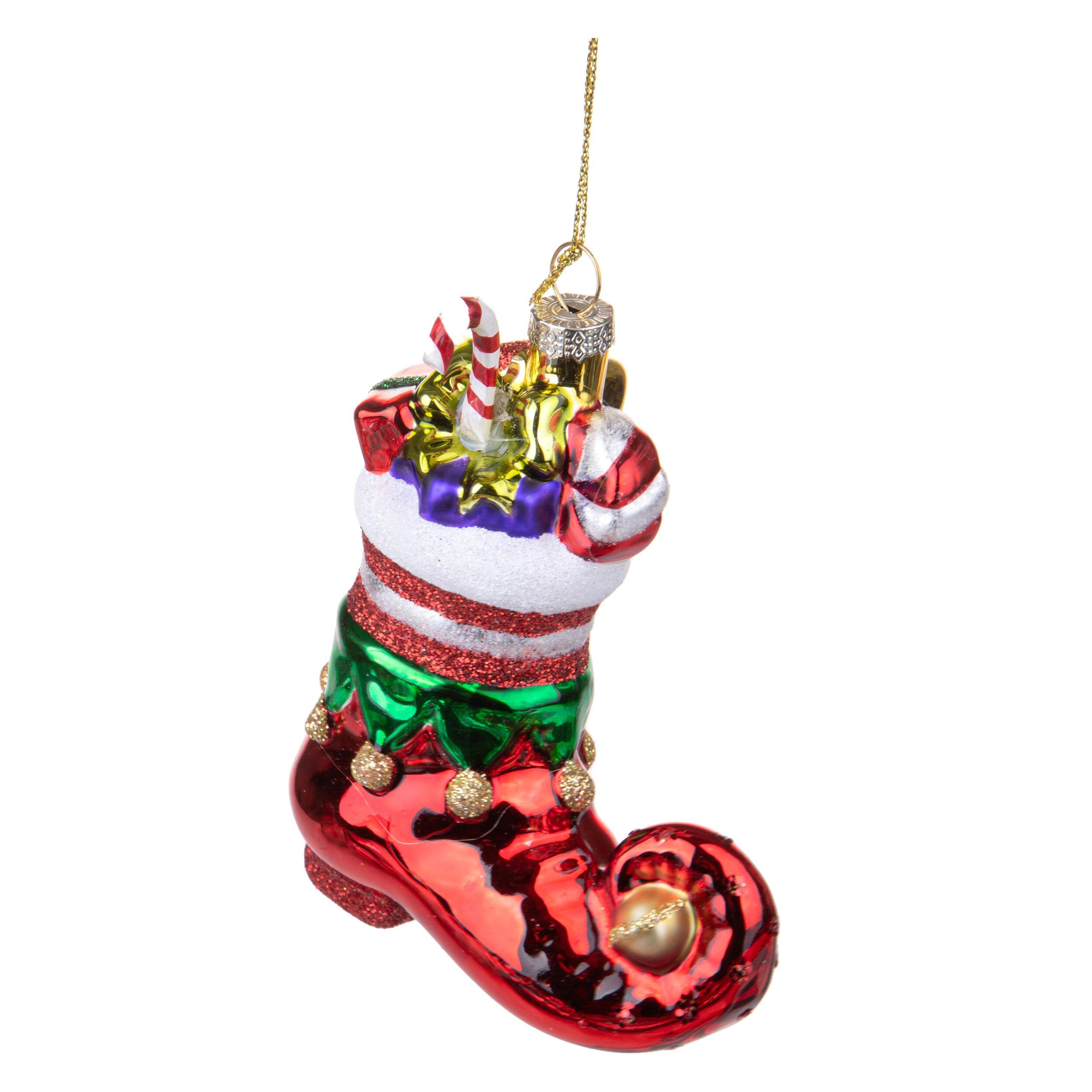 Stivale Elfo Natale - Pezzi 4 - Colore Multicolore - 8,5x11,7Hx4cm - Bianchi Dino